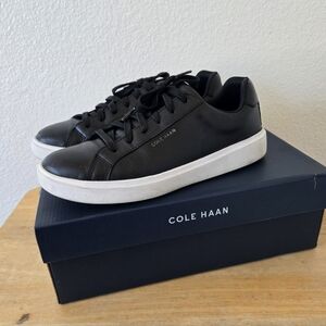 Cole Haan Womens Go Daily Sneaker Leather Black White Sise 9.5 Coastal Casual